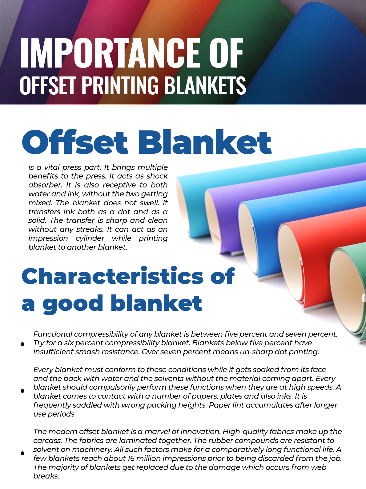 The Importance of Offset Printing Blankets Moneda Technologies